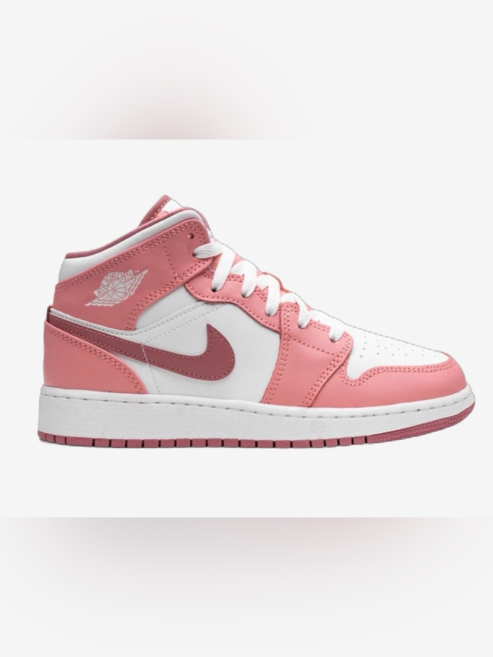 Jordan Kids Pink and White Mid-Top Sneakers